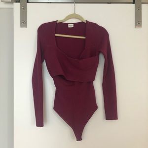 ABERCROMBIE Long Sleeve Wrap Sweater Bodysuit